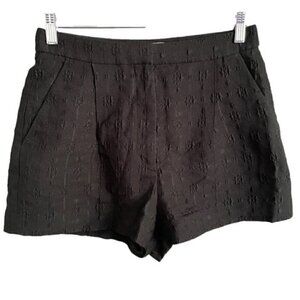 Stella McCartney Black Textured Silk Blend Shorts - S/M, 38